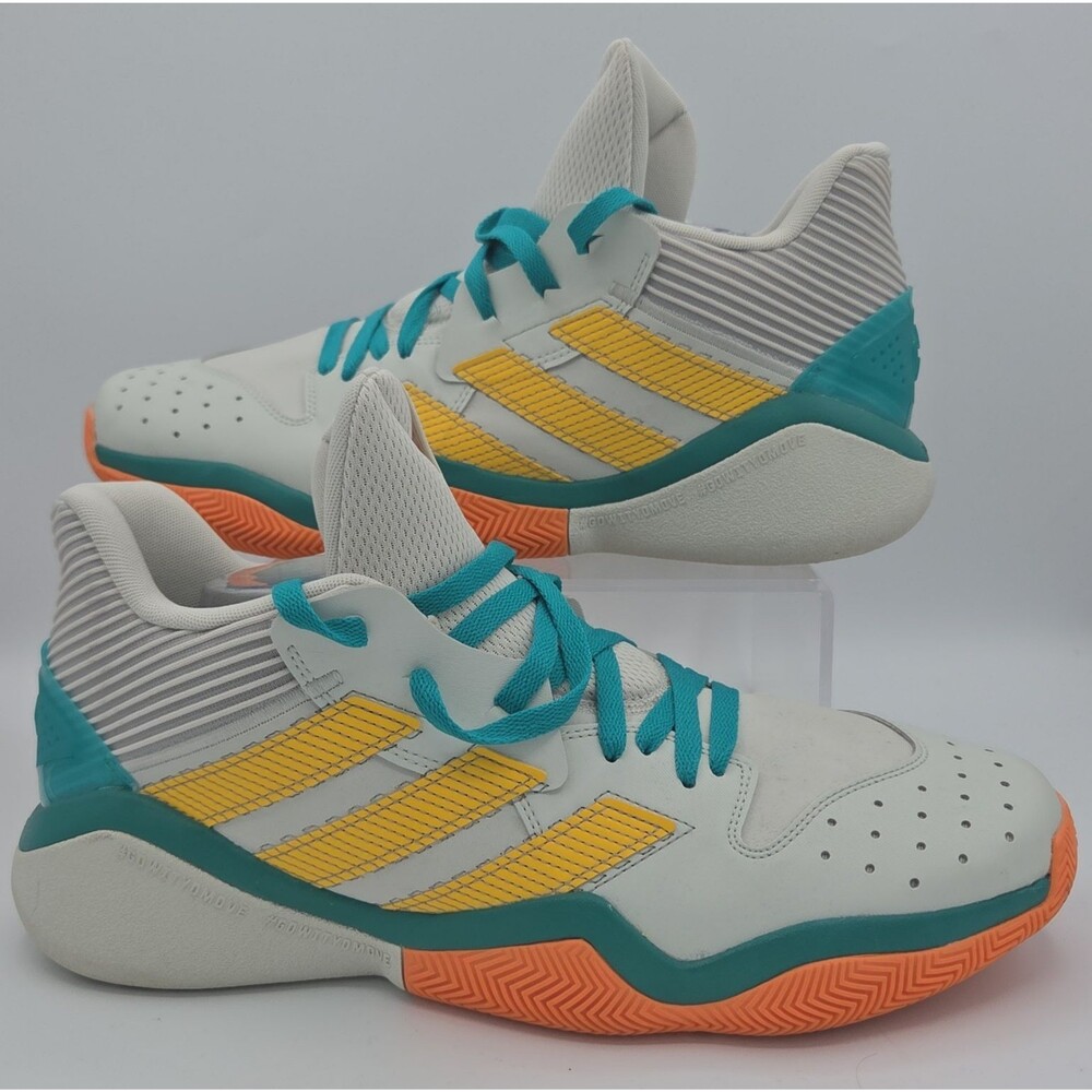 NWOB adidas Stabil Next Gen White Gold Teal EH1944 Men SZ 12 Indoor Court Shoes